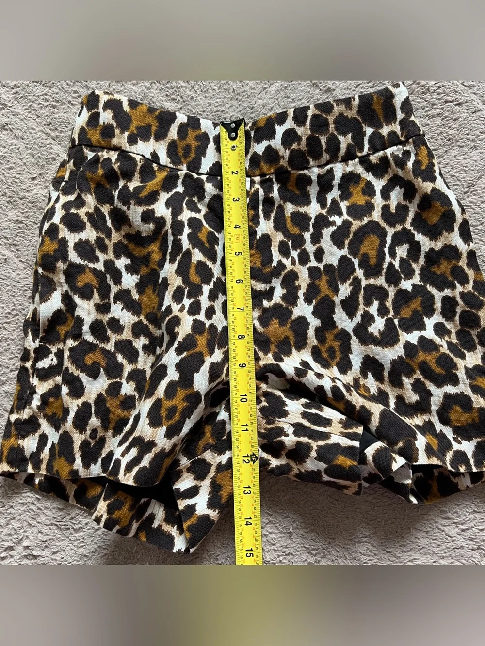 NWOT J. Crew Linen Blend Leopard‎ Print High Waist Trouser Shorts Preppy Sz 0